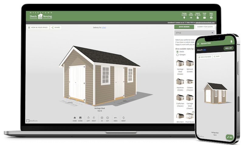 Opens to Myerstown shed designer in a new tab