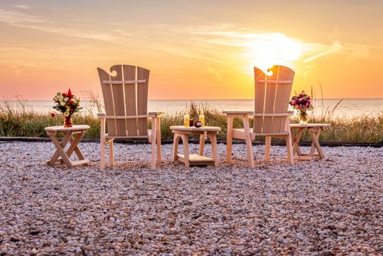 outdoor poly furniture at the beach