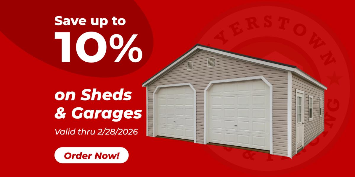 10% Off Vinyl Sheds