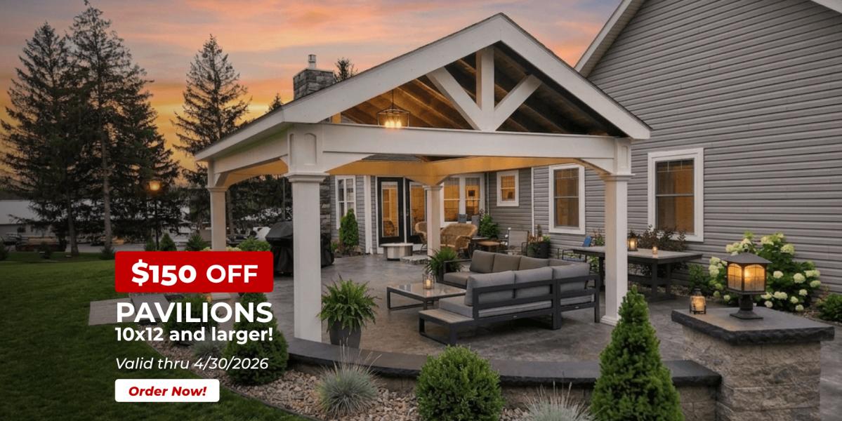 $150 Pavilions 10x12 or Larger