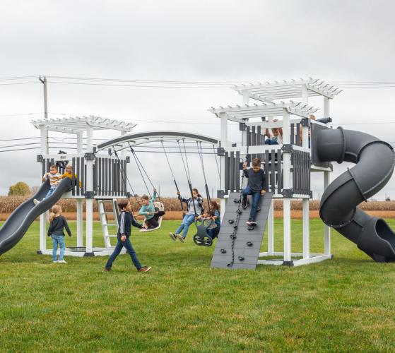 vinyl playset gray white