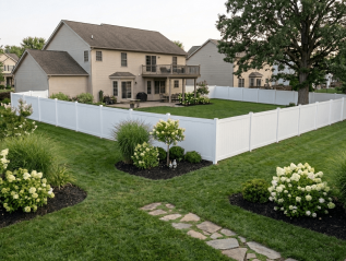 Cambridge Privacy Fence installed in a backyard