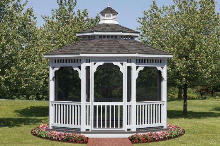 double roof octagon gazebo
