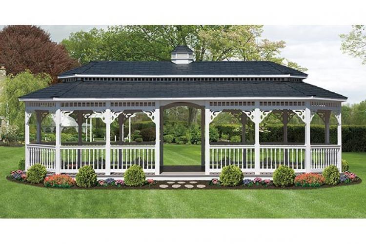 double roof vinyl gazebo