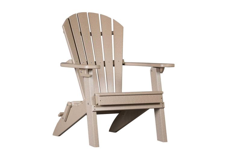 Merriweather Weathered Wood Folding Adirondack