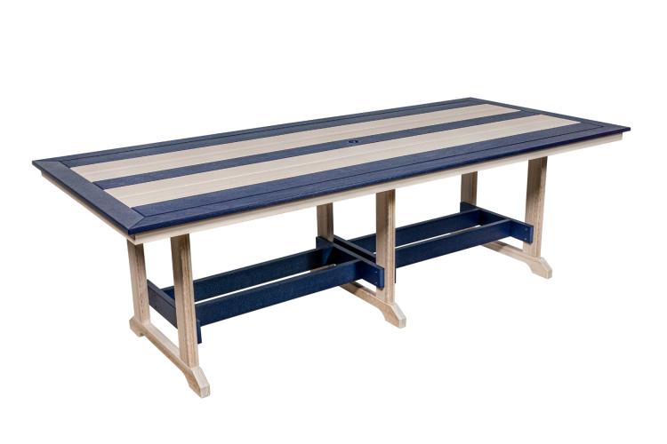 43x96 Seabreak Dining Table Seashell & Patriot Blue