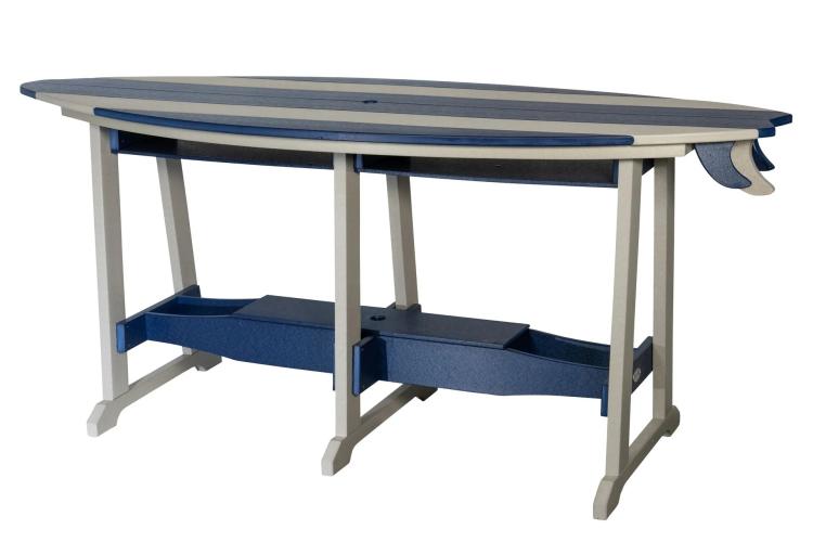 SurfAira outdoor poly table blue and white