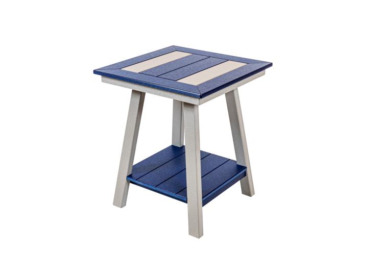 Seabreak 28" Square End Table Blue & White