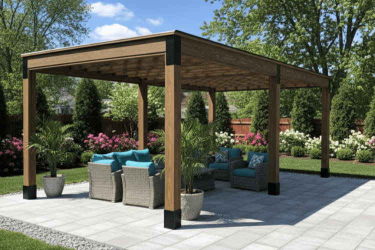 12' x 25' Wood Modern Pergola
