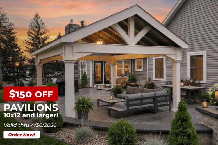 $150 Pavilions 10x12 or Larger
