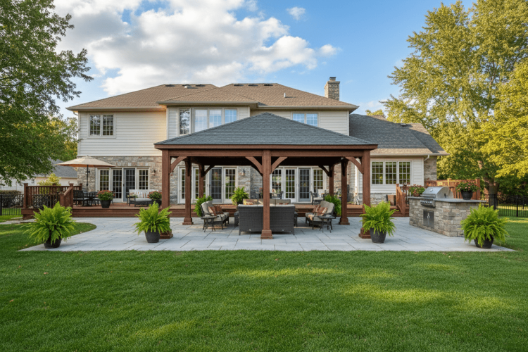 wood hip roof pavilion